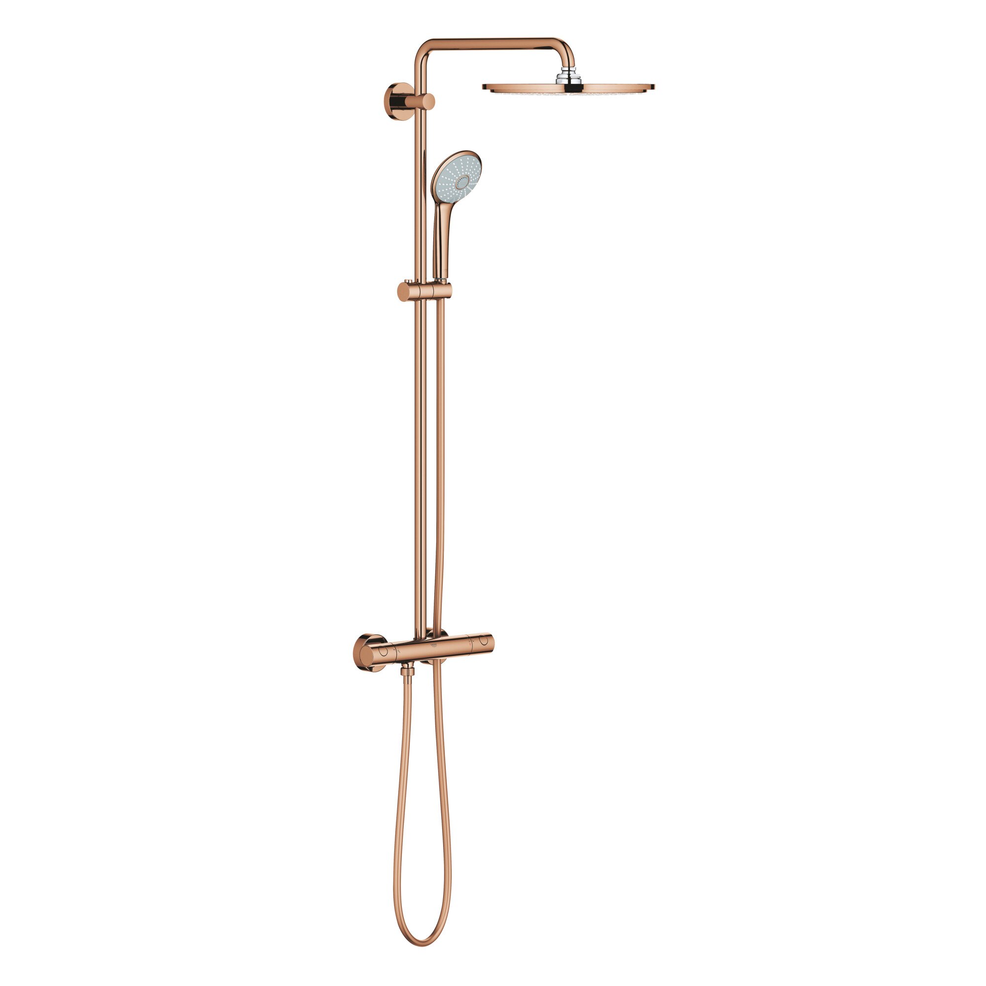 Sistem de dus Grohe Euphoria 310 26075DA0, 1/2'', aparent, termostat, 310 mm, anti-oparire, 3 functii, cupru (warm sunset)