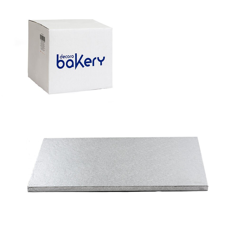 Platforme dreptunghiulare tort Bakery - 35x45cm – culoare argintiu – h1.2cm