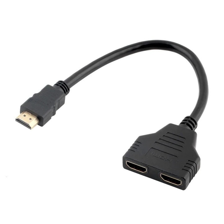 Splitter HDMI cu doua iesiri elSales ELS-S2H, lungime 30 cm, negru