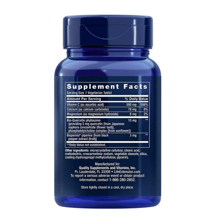 Life Extension Fast-C és Bio-Quercetin Phytosome Antioxidáns komplex, C-vitaminnal és kvercetinnel, 60 tabletta (60 adag)
