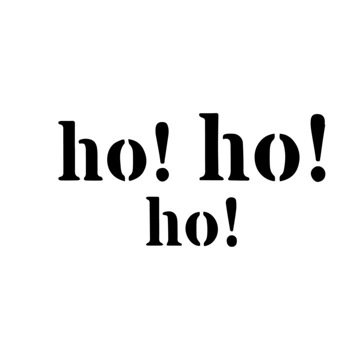 Sablon decorativ XS Ho Ho Ho, reutilizabil, plastic, maro, 10x21cm