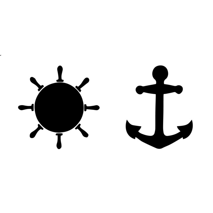 Sablon decorativ XS Navy, reutilizabil, plastic, maro, 10x21cm