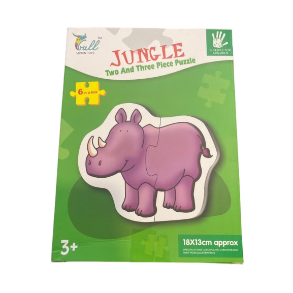 Pachet 6 puzzle Jungle- Vision cu doua sau trei piese mari 18x13 cm