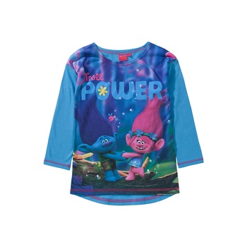 Bluza cu imprimeu copii, Trolls,albastru, marimea 116 cm,5-6 ani Bluza cu imprimeu copii, Trolls,albastru, marimea 116 cm,5-6 ani