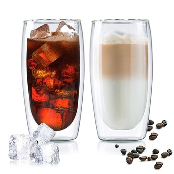 Set 2 pahare Latte Macchiato, sticla borosilicata, pereti dubli, 350 ml Set 2 pahare Latte Macchiato, sticla borosilicata, pereti dubli, 350 ml