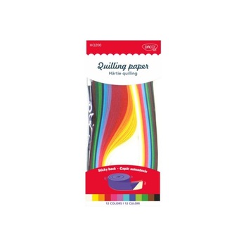 Hartie Quilling DACO, 42.5x0.5 cm, 200 Fasii/Set, Multicolor, Capat Autoadeziv Hartie Quilling DACO, 42.5x0.5 cm, 200 Fasii/Set, Multicolor, Capat Autoadeziv