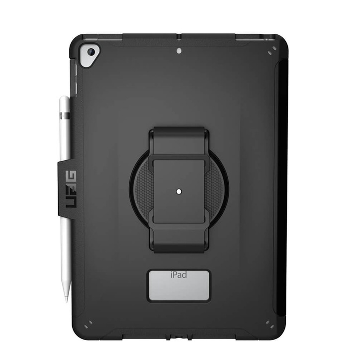 Удароустойчив хибриден кейс Urban Armor Gear Scout Handstrap Case, за iPad 7 2019, Черен