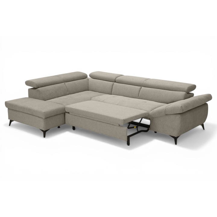 Coltar extensibil Cotta Wotan, 279x210 cm, montaj stanga, stofa Orlando, culoare Gri-Maro Taupe