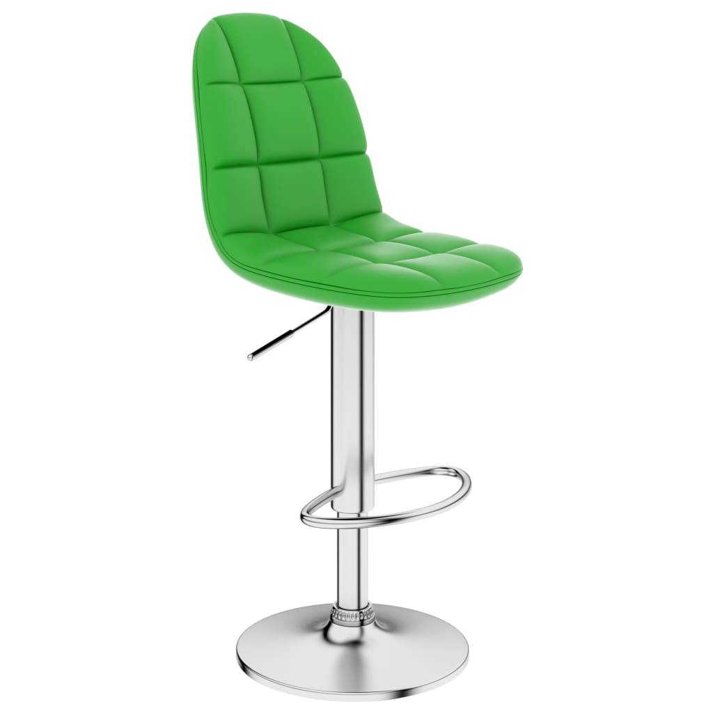 Scaun de bar vidaXL, Piele artificiala/Metal, 45 x 49 x (91-112) cm, Verde