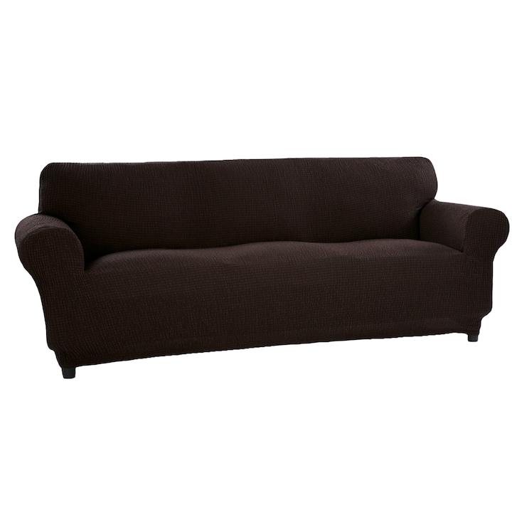 Kring Brilliante 3 személyes kanapéhuzat, 180-220 cm között, 60% pamut + 35% poliészter + 5% elasztán, Sötétbarna