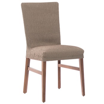 Set 2 huse elastice pentru scaune Kring Brilliante, cu spatar de pana la 50 cm, 60% bumbac+ 35% poliester + 5% elastan, Cappuccino Set 2 huse elastice pentru scaune Kring Brilliante, cu spatar de pana la 50 cm, 60% bumbac+ 35% poliester + 5% elastan, Cappuccino