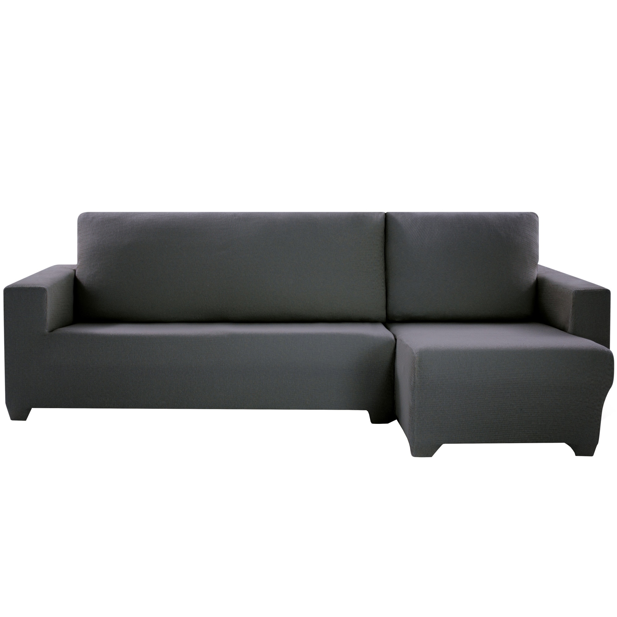 Husa elastica pentru coltar cu brat pe partea dreapta Kring Brilliante, intre 230-290 cm, 60% bumbac+ 35% poliester + 5% elastan, Gri