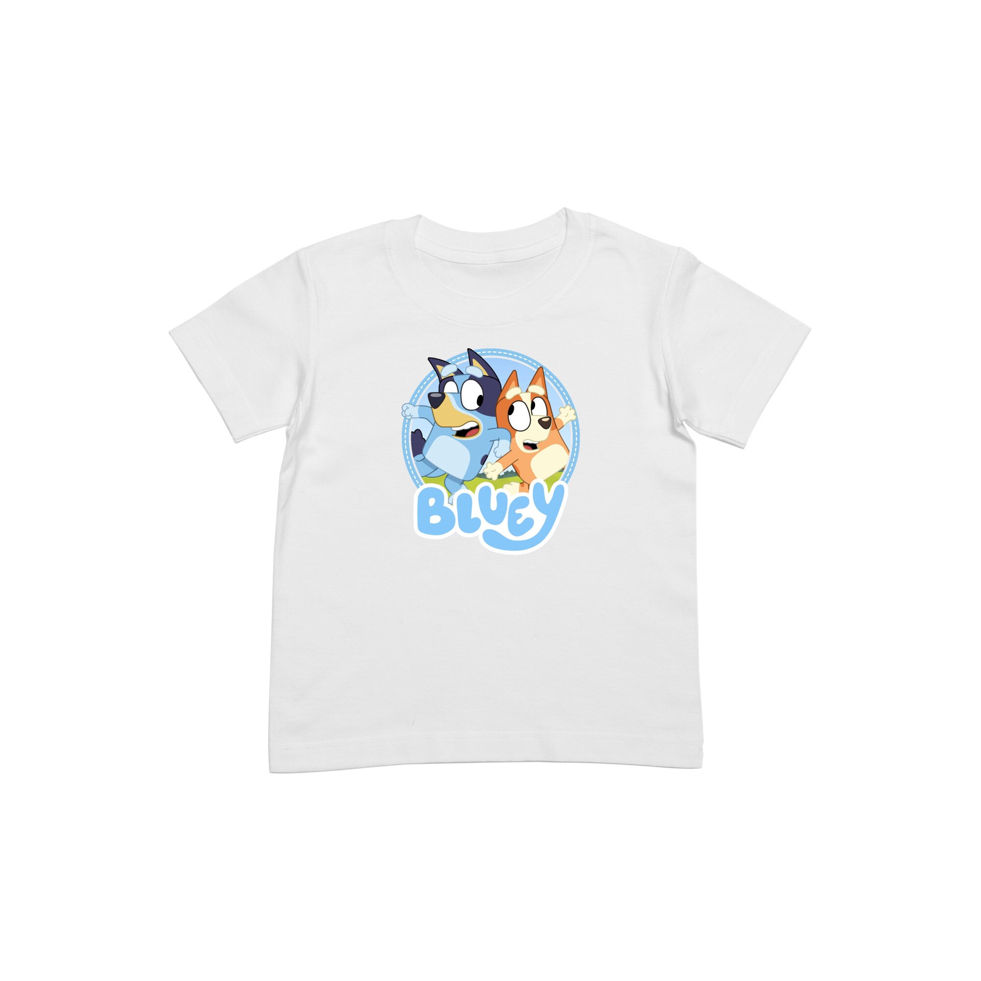Tricou copii Bluey si Bingo, Alb