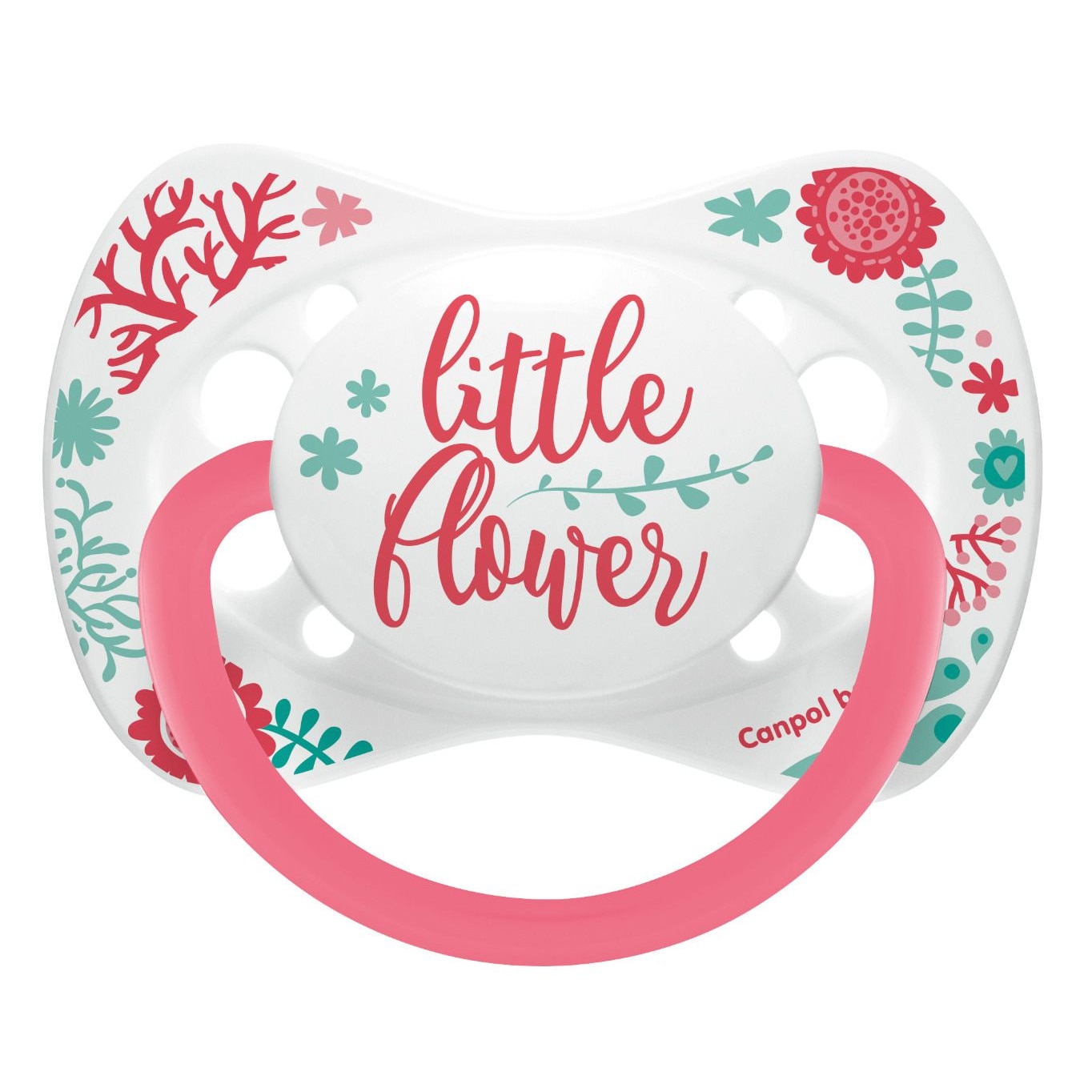 Suzeta silicon simetrica WILD NATURE, 6-18 luni, coral, Canpol 23/289