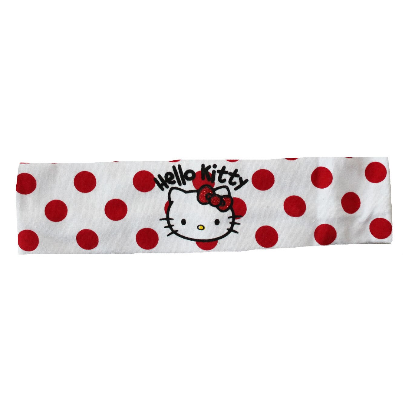 Bentita, bumbac, Hello Kitty, alba cu buline rosii