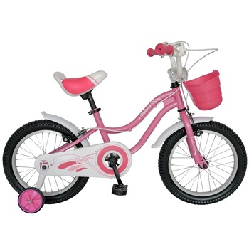 Bicicleta Copii 3-5 ani, Roti 14 Inch, C-Brake, Roti Ajutatoare, Velors V1402A, Cadru Roz cu Design Alb Bicicleta Copii 3-5 ani, Roti 14 Inch, C-Brake, Roti Ajutatoare, Velors V1402A, Cadru Roz cu Design Alb