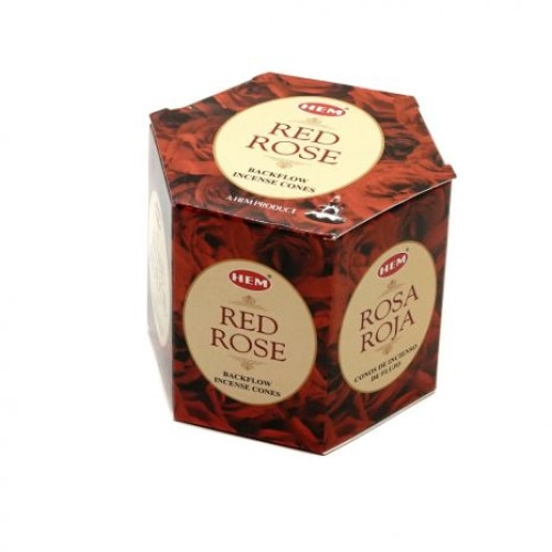 Conuri parfumate HEM Red Rose , backflow fum greu - 40 buc