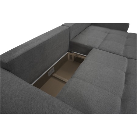 Coltar extensibil Minimaxx Spur, 270x166 cm, reversibil, stofa culoare Gri Stone