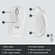 Kit wireless tastatura si mouse Logitech MK295 Silent, layout US INTL, Off white