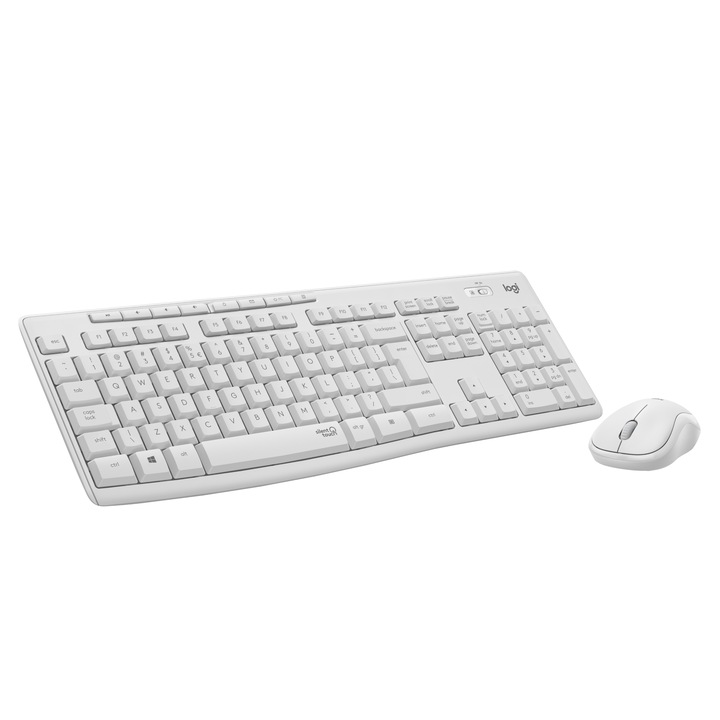 Logitech MK295 Silent Wireless клавиатура и мишка, унгарска дистрибуция (920-009873), бяла