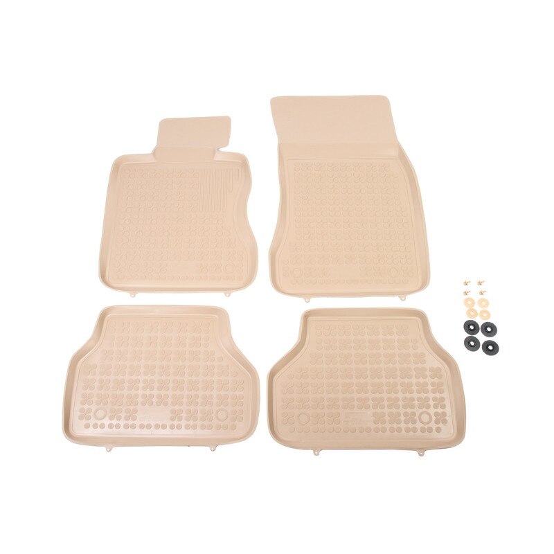 Set 4 covorase auto tip tavita REZAW PLAST, Cauciuc, pentru BMW 5 (E60), 5 (E61) 12.01-12.10, Crem