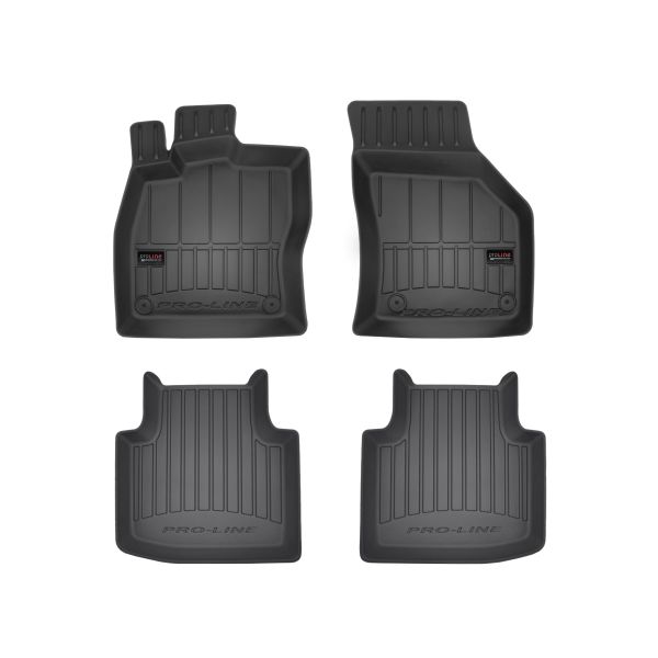 Set 4 covorase auto tip tavita Frogum, Cauciuc, pentru SKODA SUPERB III 03.15-, Negru