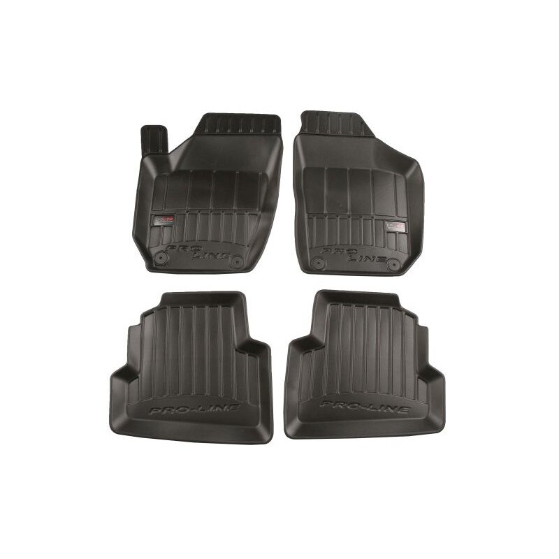 Set 4 covorase auto tip tavita Frogum, Cauciuc, pentru SKODA FABIA II 12.06-12.14 HATCHBACK/STATION WAGON, Negru