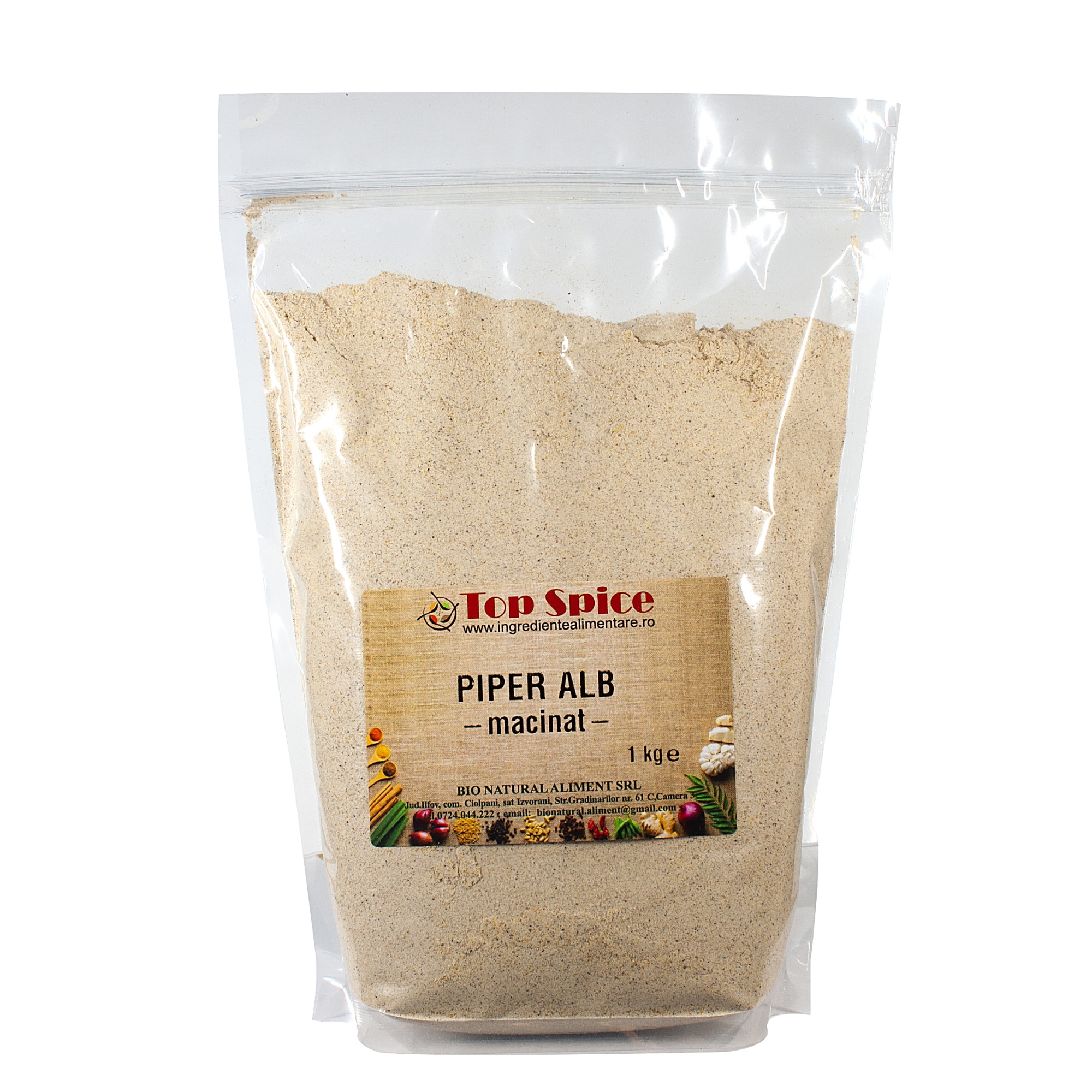Piper alb macinat TOP SPICE, 1000 g