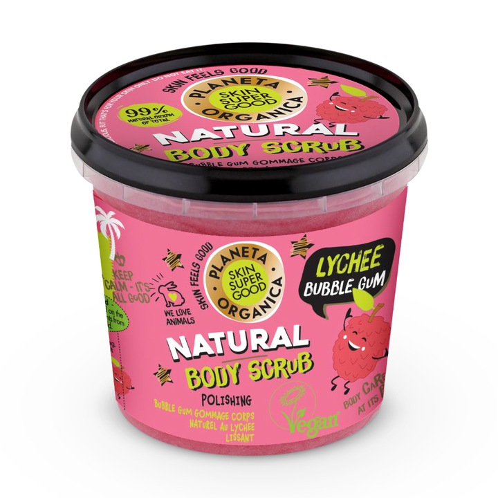 Organic Shop Skin Super Good Lychee Bubble Gum Testradír, 360 ml