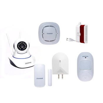 Kit Smart Camera Venovo, Alarm sistem, Tracking Obiect, Wi-Fi Camera 2 MP, Control Max 64 Wireless Senzor 433Mhz, 1 Gaz, 1 Miscare, 1 Fum, 1 Inundatie, Inregistrare MicroSD Card 64GB,APP Notificare Telefon Instant Kit Smart Camera Venovo, Alarm sistem, Tracking Obiect, Wi-Fi Camera 2 MP, Control Max 64 Wireless Senzor 433Mhz, 1 Gaz, 1 Miscare, 1 Fum, 1 Inundatie, Inregistrare MicroSD Card 64GB,APP Notificare Telefon Instant