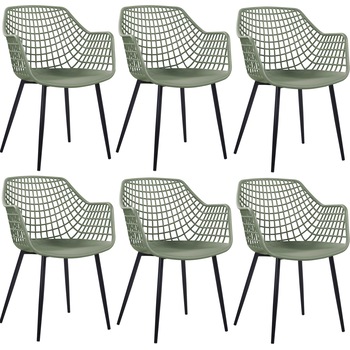 Set 6 scaune verde negru dining,cafenea cu spatar Raki Toyama polipropilena 56x57x84cm Set 6 scaune verde negru dining,cafenea cu spatar Raki Toyama polipropilena 56x57x84cm