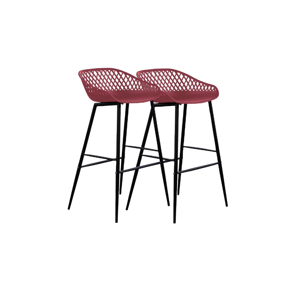 Set 2 scaune bar RAKI TOYAMA polipropilena 48x47x95cm mov negru