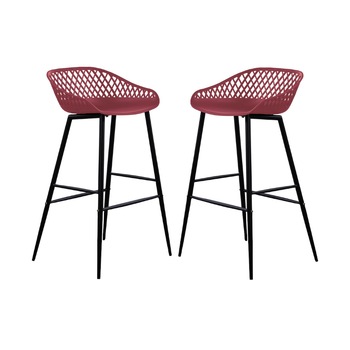 Set 2 scaune bar RAKI TOYAMA polipropilena 48x47x95cm negru Set 2 scaune bar RAKI TOYAMA polipropilena 48x47x95cm negru