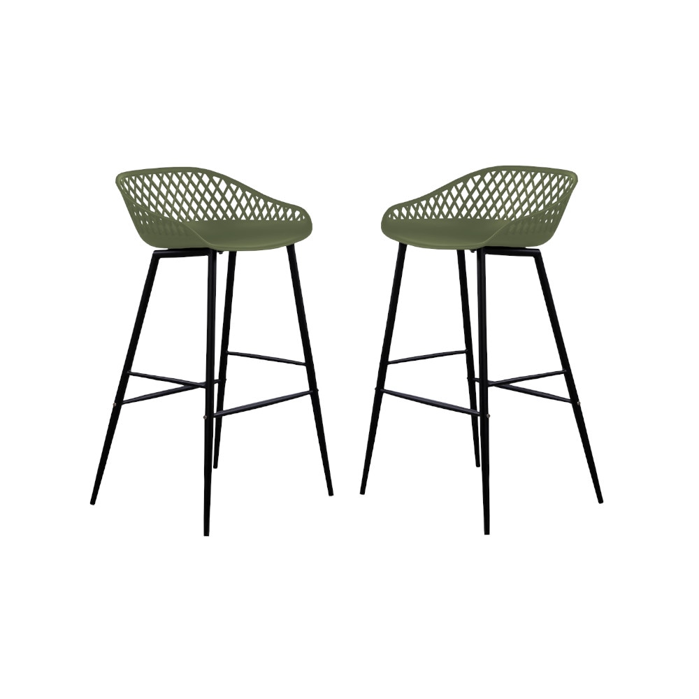 Set 2 scaune bar polipropilena RAKI TOYAMA 48x47x95cm verde negru