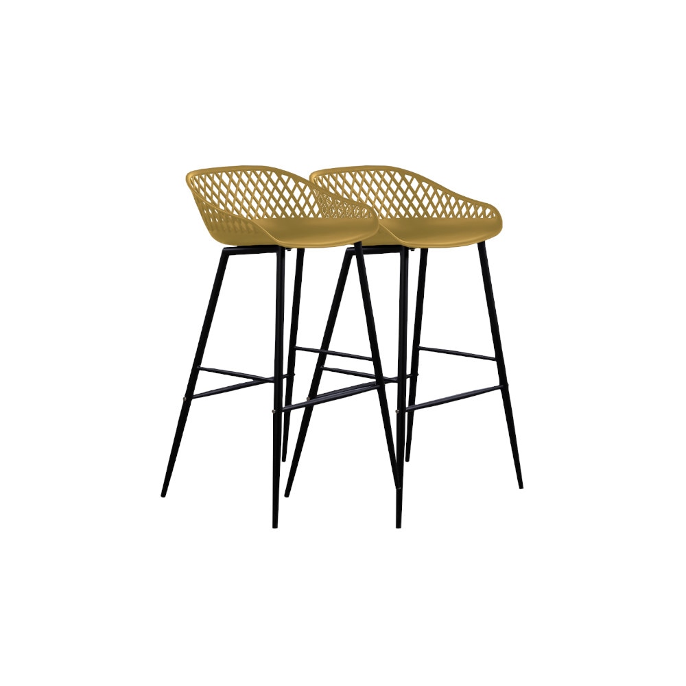 Set 2 scaune bar RAKI TOYAMA polipropilena galben negru 48x47x95cm
