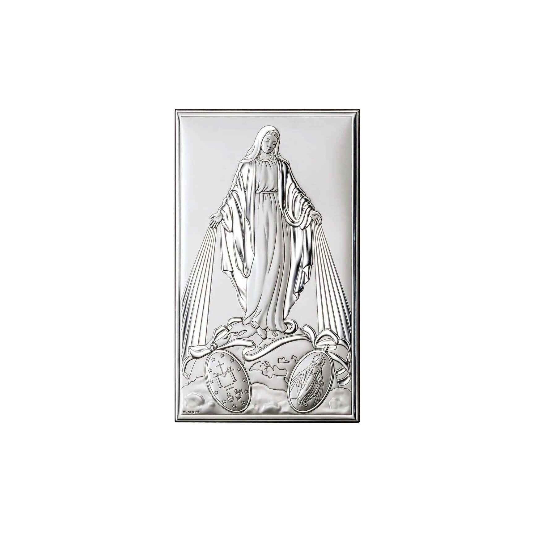 Icoana Argint 9x15cm Fecioara Maria - Medalia Miraculoasa ClassGifts