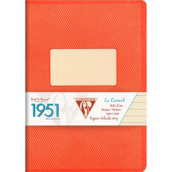 Caiet capsat A5+(14,8x21cm), 48 file, Dictando, Clairefontaine 1951, Rosu Caiet capsat A5+(14,8x21cm), 48 file, Dictando, Clairefontaine 1951, Rosu