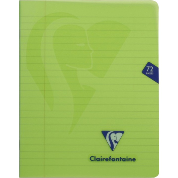 Clairefontaine Mymesys tűzött füzet, A5, 36 oldal, vonalas, 16.5x21cm, zöld