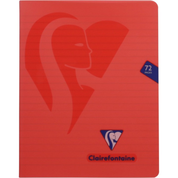Тетрадка Clairefontaine Mymesys, A5+ (16,5x21 см), Телбод, 36 листа, Редове, Червен
