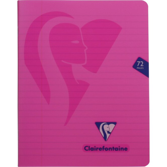 Caiet capsat A5+(16,5x21cm), 36 file, Clairefontaine Mymesys, Dictando, Roz