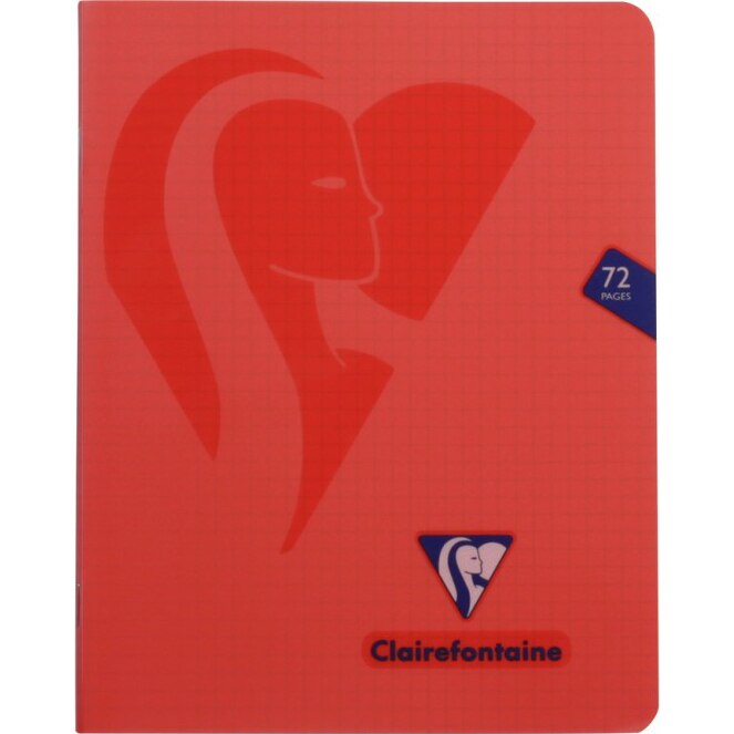 Caiet capsat A5+(16,5x21cm), 36 file, Clairefontaine Mymesys, Matematica, Rosu