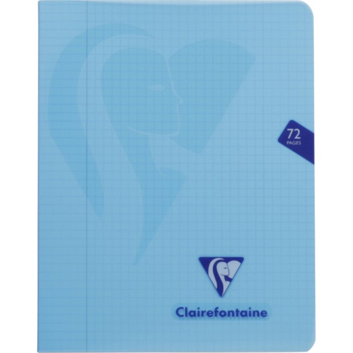Clairefontaine Mymesys tűzött füzet, A5, 36 oldal, négyzetrácsos, 16.5x21cm, kék