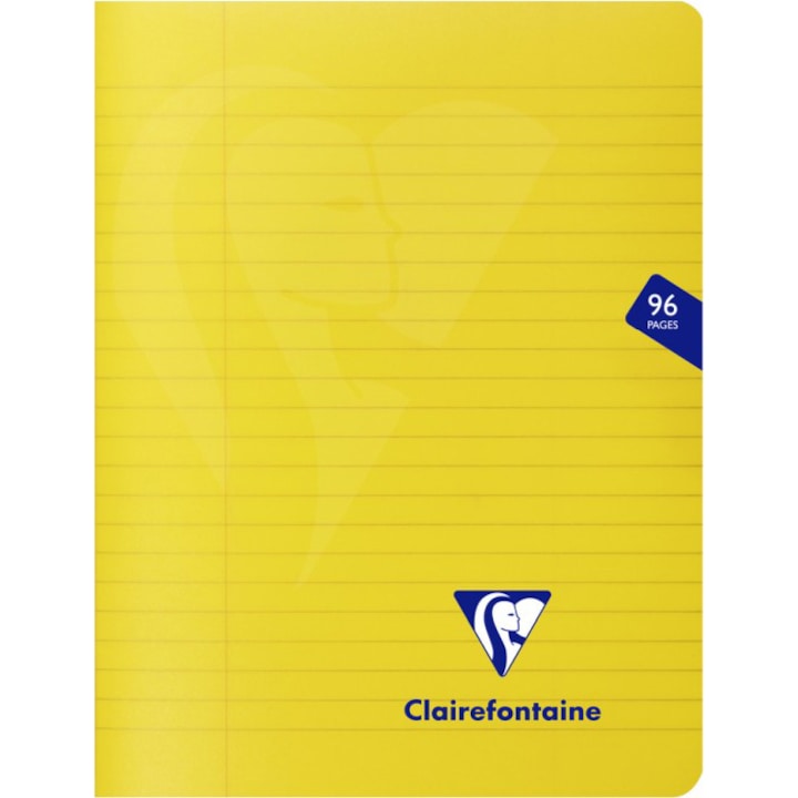 Clairefontaine Mymesys tűzött füzet, A5, 48 oldal, vonalas, 17x22 cm, sárga