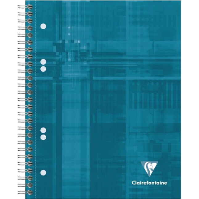 Notebook A5+(16x21 cm) cu spira, 90 file , Clairefontaine Bind'O Block, Dictando, Turquoise