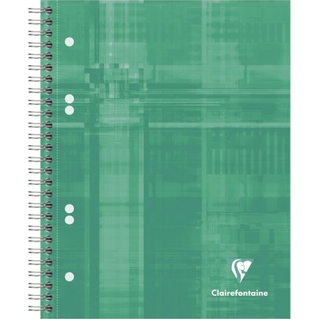 Notebook A5+(16x21 cm) cu spira, 90 file , Clairefontaine Bind'O Block, Matematica, Verde