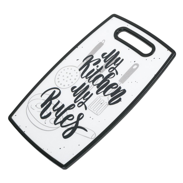 Műanyag aprítógép a Saját konyhám üzenettel Saját szabályaim Shopiens®, 37 x 23 cm
