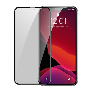 Folie De Stica Baseus Full-screen Curved Privacy Tempered Glass, iPhone XR/ 11, 6.1 Inch, 2 Bucati Folie De Stica Baseus Full-screen Curved Privacy Tempered Glass, iPhone XR/ 11, 6.1 Inch, 2 Bucati
