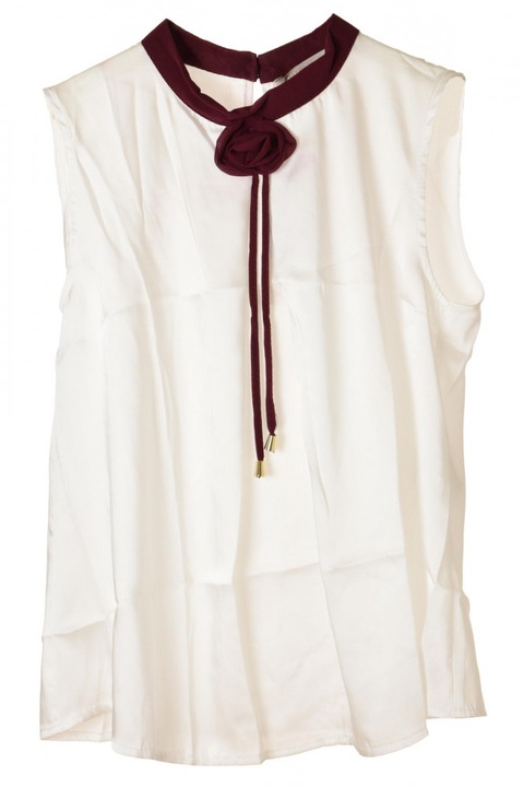 Top de damă fără mâneci alb-visiniu Rinascimento