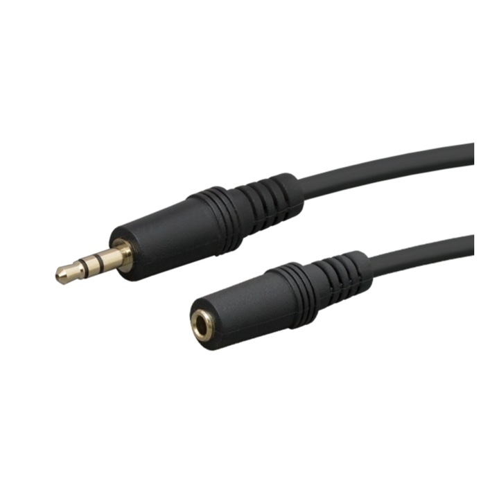 Cablu JACK mufa 3,5-JACK mufa 3,5, Delight, 1.5m, Negru