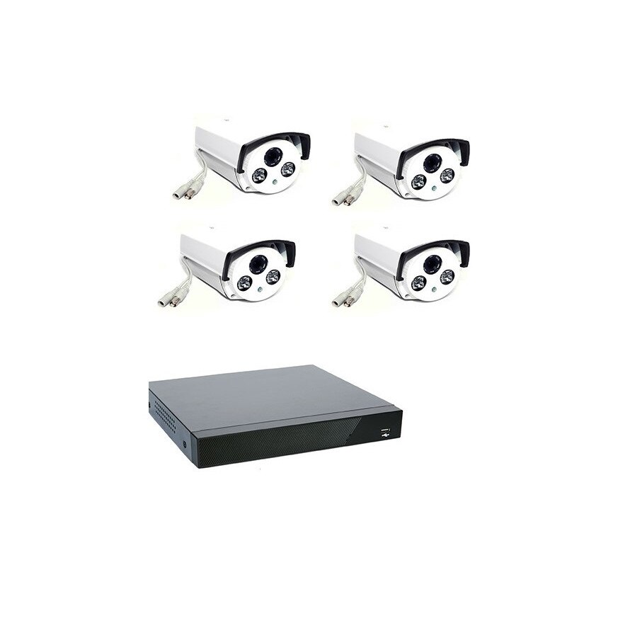 Kit Supraveghere, Venovo, DVR 4 Canale Hybrid, 4 Camere HD, 1MP 6MM, IR 30M 1 Mouse, 1 Alimentator DVR, APP Android, iOS, PC